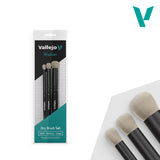 Vallejo dry brush set packaging with brushes on a white background