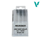 Pack of HSS Twist Drills with 'Microbox' branding on a white background