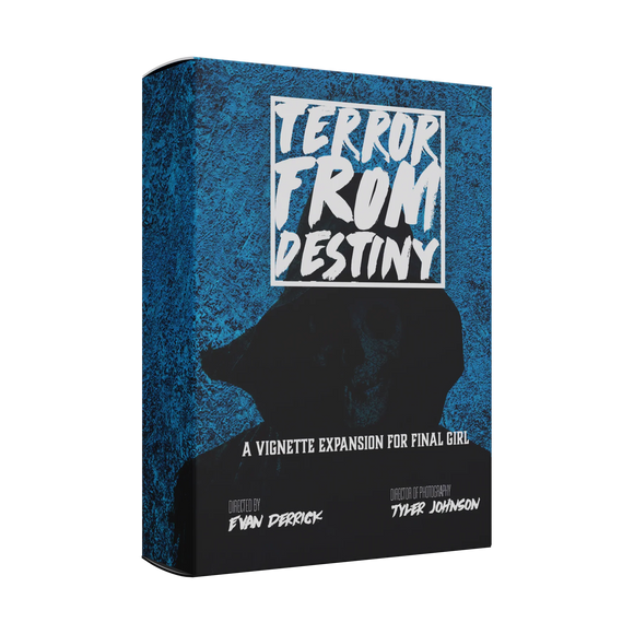 Box for 'Terror from Destiny' expansion with blue and black design