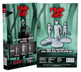Two packaging boxes for 'Final Girl' miniatures featuring characters and text.