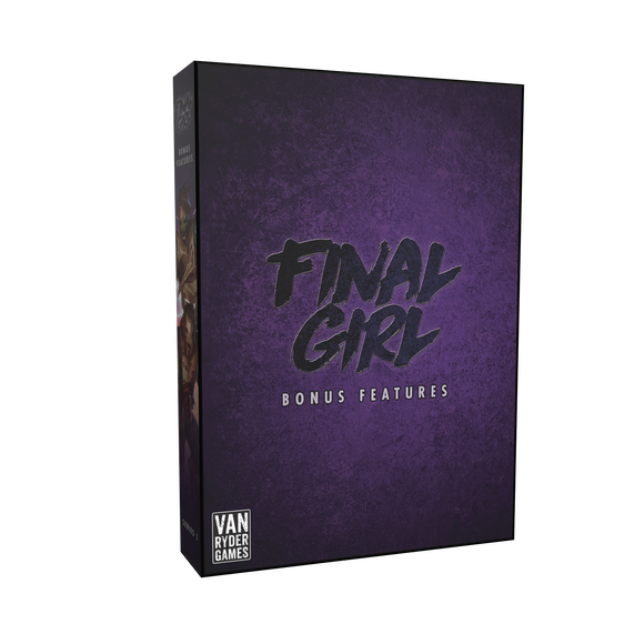 Purple box with 'Final Girl' text and Van Ryder Games logo on a white background