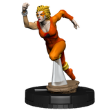 Statue of a character in an orange and yellow outfit on a white background