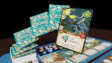Board game cards with a focus on 'Starbeam' card featuring a dragon illustration.