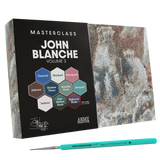 John Blanche Masterclass Volume 3 painting set with brush on a white background