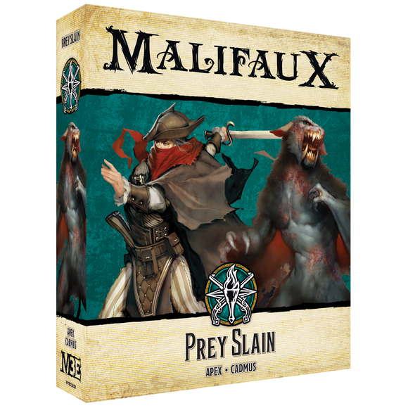 Malifaux game box with character illustration and branding