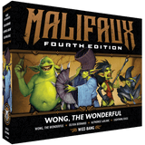 Malifaux Fourth Edition game box with fantasy characters on a black background