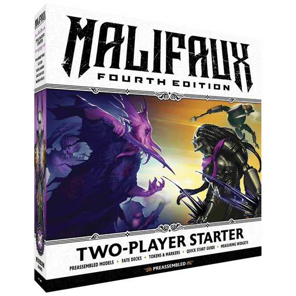 Malifaux Fourth Edition Two-Player Starter set packaging on a clear background