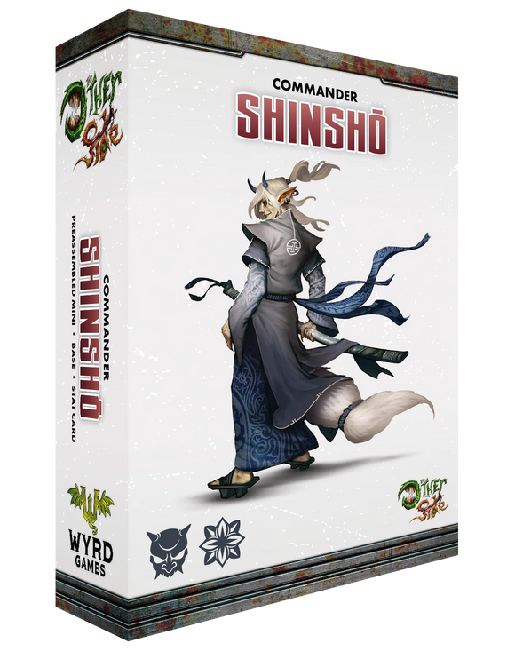 Box for 'Shinshó' from Wyrd Games with character illustration on a white background