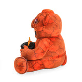 Orange plush toy resembling a character from a popular movie on a white background