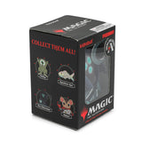 Black packaging box for 'Magic: The Gathering' collectible plush charms with branding and product images.