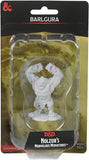 White miniature figure of a muscular character in a clear packaging with 'Barlgura' branding.