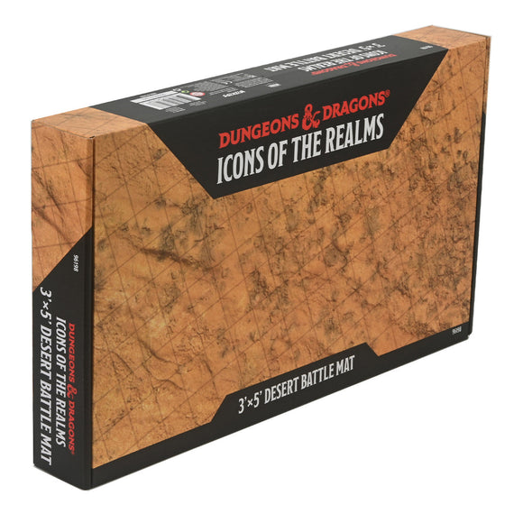 Dungeons & Dragons Icons of the Realms desert battle mat packaging on a white background