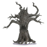 Wooden tree stump figurine on a white background