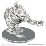 Unpainted fantasy creature figurine on a round base with 'Wizards of the Coast' branding.