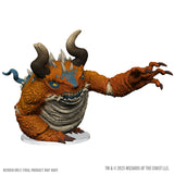 Monster figurine with orange and brown color scheme on a white background
