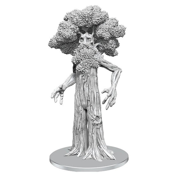 Tree-like figurine with a face on a white background
