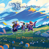 Book cover for 'Jay Dragon' by Wanderhome with characters running in a field and mountains in the background.