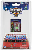 Masters of the Universe Micro Figures Green Goddess Teela #157 collectible mini figure in its original blister card packaging, featuring the Micro Figures logo and the Masters of the Universe branding.