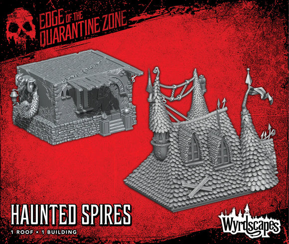 Two gray architectural models on a red background with 'Edge of the Quarantine Zone' branding.