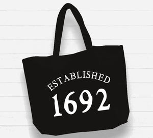 Witchwood Bags: Beach Bag / XL Tote Bag - "established 1692"