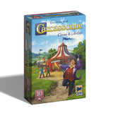 Board game box for 'Carcassonne Circus & Artists' on a white background