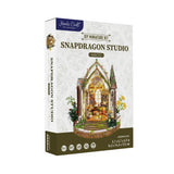 Hands Craft DIY Miniature Kit Snapdragon Studio (MIN702) packaging box, showing a detailed illustration of the assembled miniature cathedral interior.