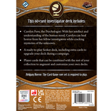 Back of a card game deck packaging with text and branding