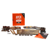Apex Legends board game set with components and box on a white background