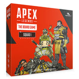 Box of 'Apex Legends: The Board Game' Squad 1 Expansion with characters on a red background