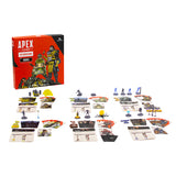 Apex Legends board game set with characters and cards on a white background