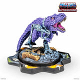 Purple dinosaur-like creature on a Battleground playset with Masters of the Universe logo.