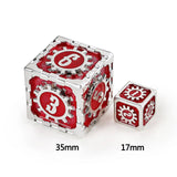 Hymgho Dice: Cogcraft Fidget Set Vernmillion - Red and Silver - 1D6
