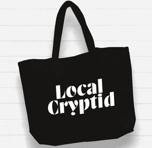 Witchwood Bags: Beach Bag / XL Tote Bag - "local cryptid"