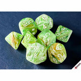 Chessex Dice: Marble Polyhedral Sour Green White