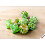 Chessex Dice: Marble Polyhedral Sour Green White