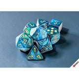 Chessex Dice: Gemini Polyhedral Green-Teal Gold
