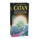 Board game box for 'Catan: New Encounters' with space-themed artwork on a white background