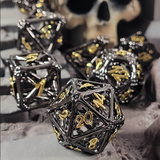 Crossbones Black 7-Piece Metal Dice Set