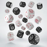 Crosshairs Compact D6 Dice Set: Black & Pearl