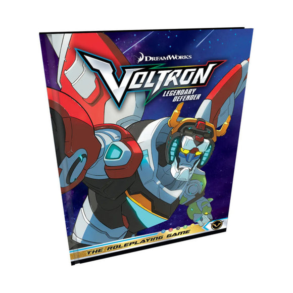 Voltron Legendary Defender roleplaying game book with robot design on a white background