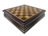 Chess Set - Metal Staunton Chessmen in Wood Chest