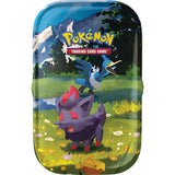 Pokémon Trading Card Game tin with Pokémon characters on a grassy field background