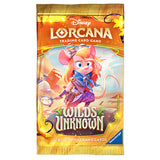 Lorcana trading card game pack with a character from Disney Lorcana on the cover