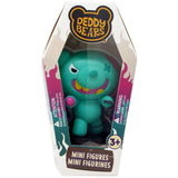 Teal toy figure in a 'Deddy Bears' packaging on a white background