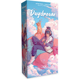 Board game box titled 'Daydream' with illustrations of a person and a cat on a cloud.