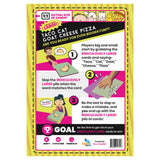 Game packaging with text and graphics for a card game titled 'Taco Cat Goat Cheese Pizza'.