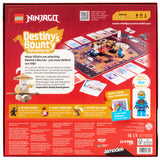 LEGO Ninjago Destiny's Bounty Adventures board game packaging with characters and text on a red background
