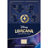 Disney Lorcana trading card game notebook with decorative elements and branding.