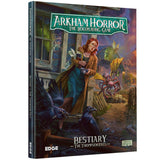 Arkham Horror roleplaying game book cover with a woman and mystical elements
