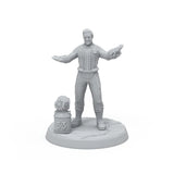 Unpainted miniature figure with a barrel labeled '33' on a white background